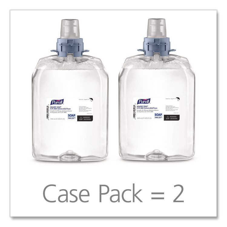 GO-JO INDUSTRIES PURELL® 527902 HEALTHY SOAP 0.5% BAK Antimicrobial Foam Refill, For FMX-20 Dispenser, Light Fresh Scent, 2,000 mL, 2/Carton