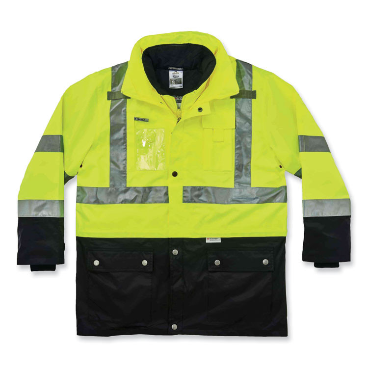 TENACIOUS HOLDINGS, INC. ergodyne® 25532 GloWear 8388 Class 3/2 Hi-Vis Thermal Jacket Kit, Small, Lime