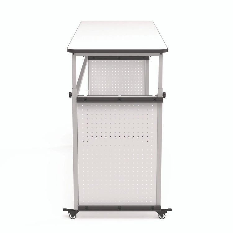 LUXOR WORKSPACES, LLC DTTB002 Modular Teacher's Desk, 60.25 x 21 x 32 to 38, White