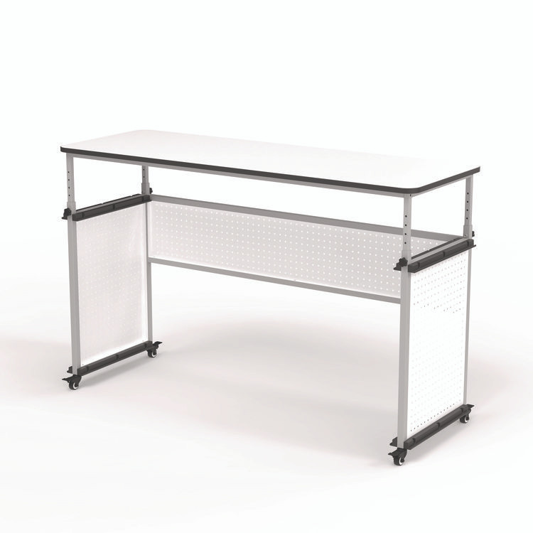 LUXOR WORKSPACES, LLC DTTB002 Modular Teacher's Desk, 60.25 x 21 x 32 to 38, White