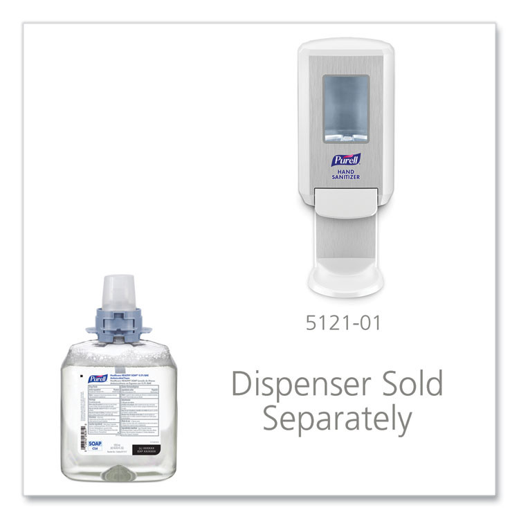 GO-JO INDUSTRIES PURELL® 511704CT HEALTHY SOAP 0.5 BAK Antimicrobial Foam Refill, For CS4 Dispensers, Light Floral Scent, 1,250 mL, 4/Carton