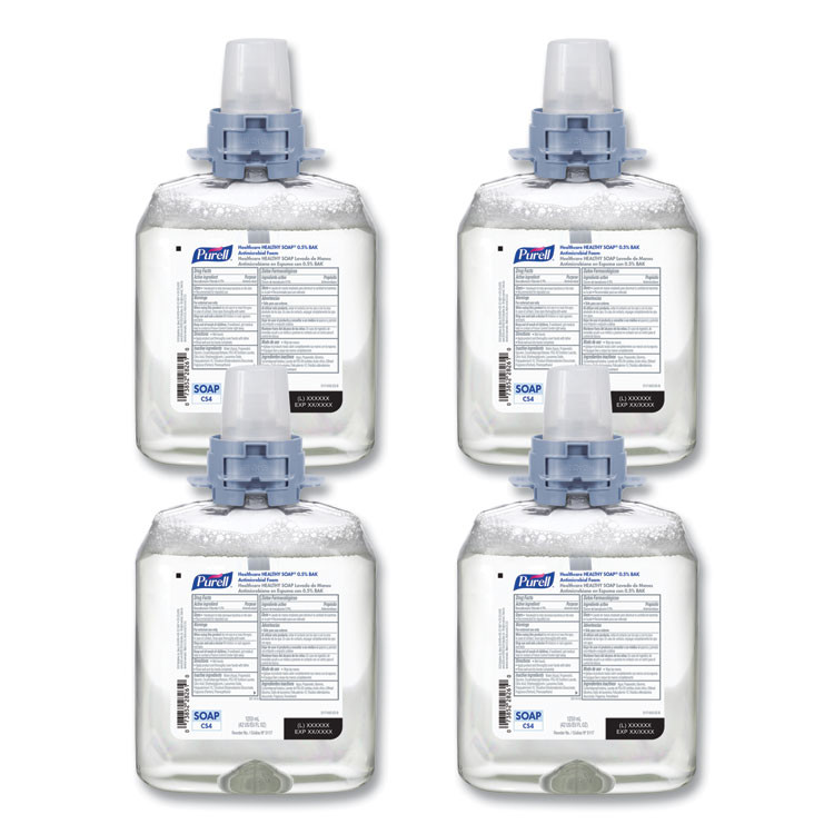 GO-JO INDUSTRIES PURELL® 511704CT HEALTHY SOAP 0.5 BAK Antimicrobial Foam Refill, For CS4 Dispensers, Light Floral Scent, 1,250 mL, 4/Carton