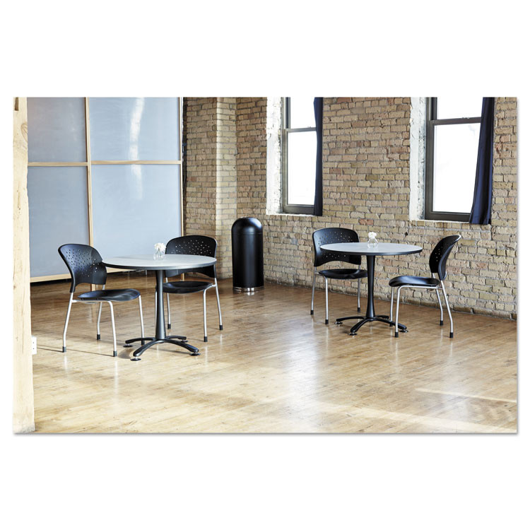 SAFCO PRODUCTS 6805BL Reve Guest Chair with Straight Legs, 19" x 24.5" x 33.5", Black Seat, Black Back, Silver Base, 2/Carton