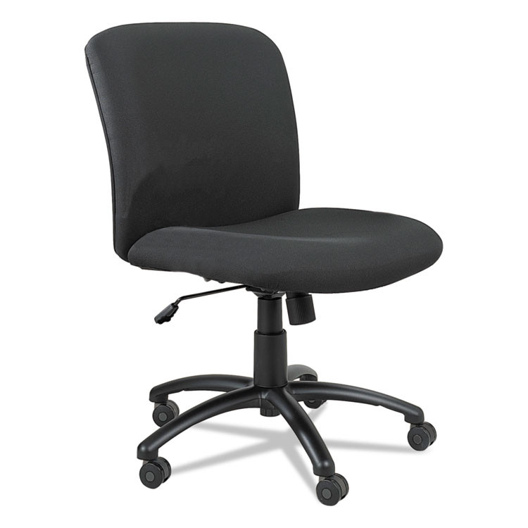 SAFCO PRODUCTS 3491BL Uber Big/Tall Series Mid Back Chair, Fabric, Supports Up to 500 lb, 18.5" to 22.5" Seat Height, Black