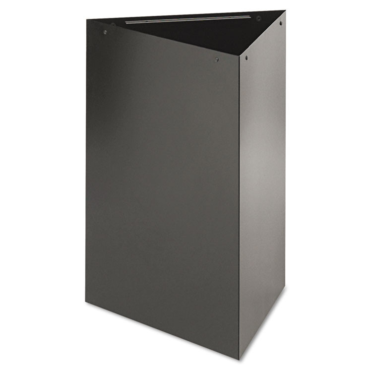 SAFCO PRODUCTS 9550BL Trifecta Waste Receptacle, 26" High Base, 15 gal, Steel, Black