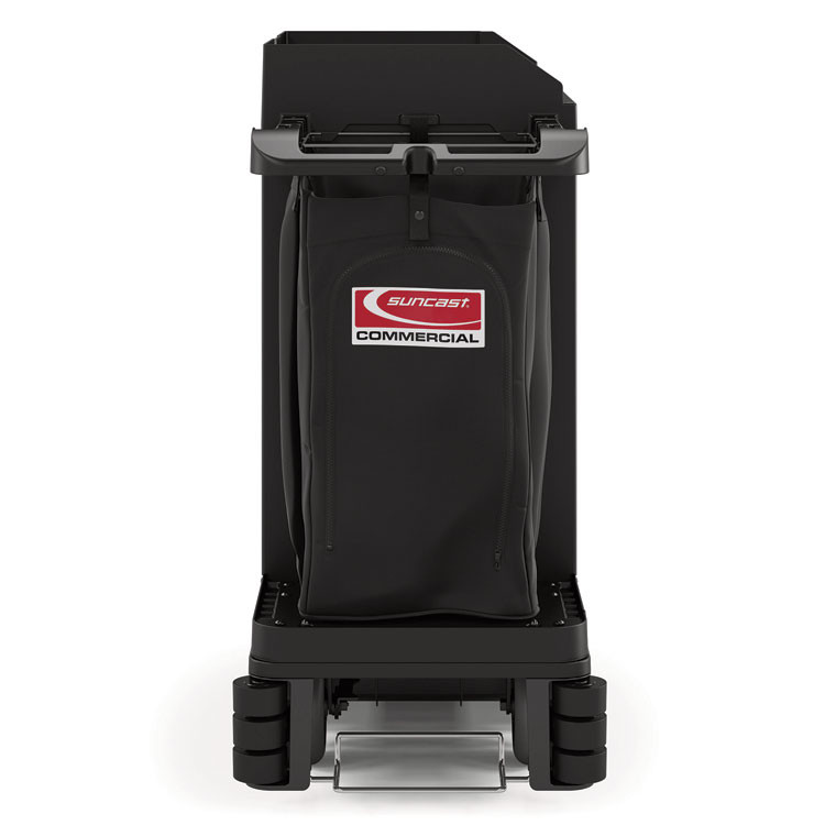SUNCAST CORPORATION Commercial® HKC2000 Premium Housekeeping Cart, Plastic, 1 Shelf, 24 x 62.13 x 49.75, Black
