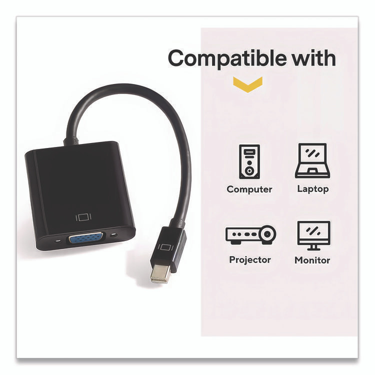 NXT TECHNOLOGIES 24400028 Mini DisplayPort to VGA Adapter, 6", Black