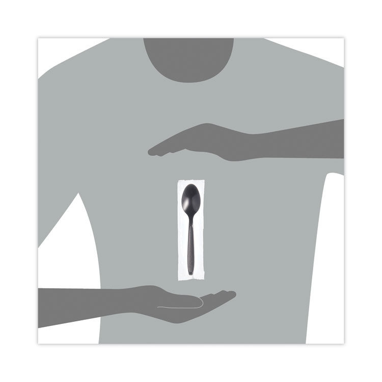 DART SOLO® RSK3 Reliance Mediumweight Cutlery, Spoon, Plastic, Black, 1,000/Carton