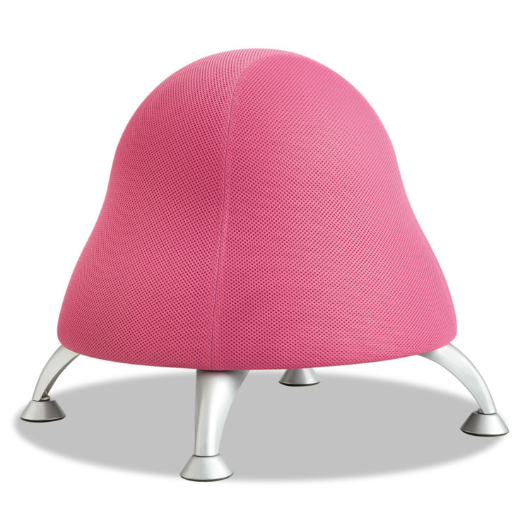 SAFCO PRODUCTS 4755PI Runtz Ball Chair, Backless, Supports Up to 250 lb, Bubble Gum Pink Seat, Silver Base