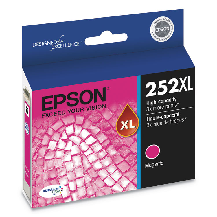 EPSON AMERICA, INC. T252XL320S T252XL320-S (252XL) DURABrite Ultra High-Yield Ink, 1,100 Page-Yield, Magenta