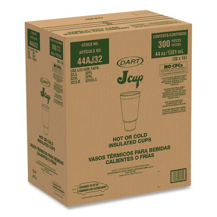 DART 44AJ32B Breeze Hot/Cold Insulated Foam Drinking Cups, Pedestal Cup, 44 oz, Purple/White/Blue, 300/Carton