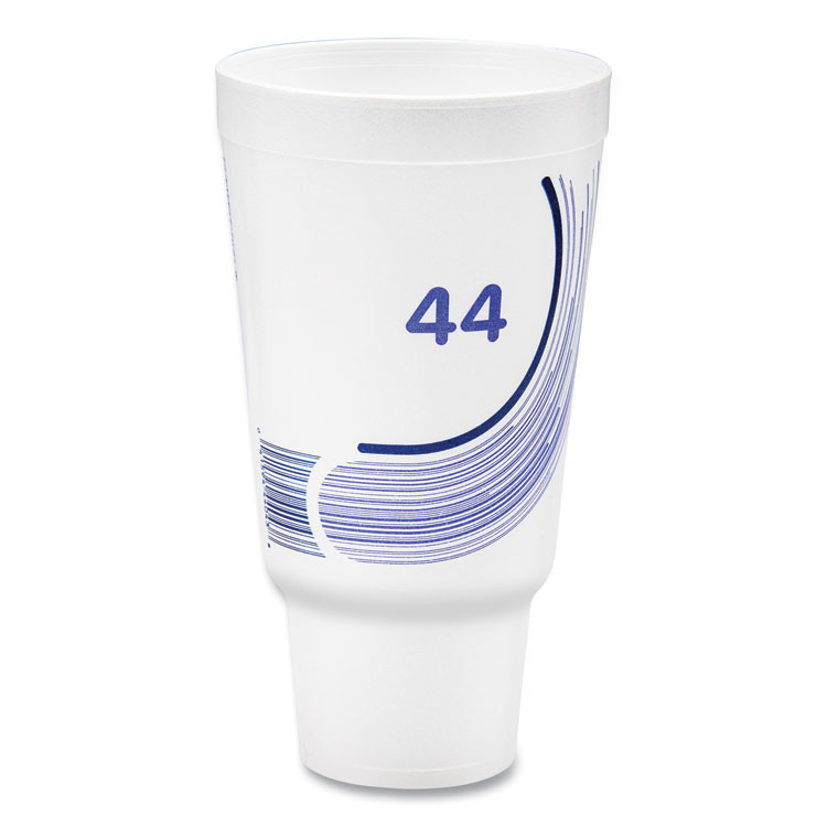 DART 44AJ32B Breeze Hot/Cold Insulated Foam Drinking Cups, Pedestal Cup, 44 oz, Purple/White/Blue, 300/Carton