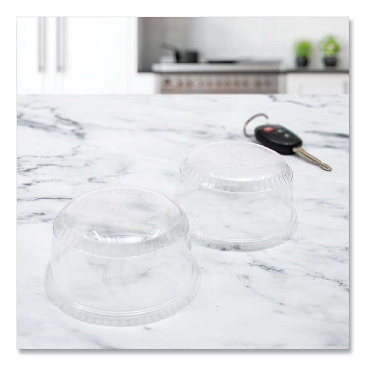 DART SOLO® SDL12 SoloServe PET Sundae Cup Lids, Fits 5.5 oz to 12 oz Sundae Cups, Plastic, Clear, 1,000/Carton