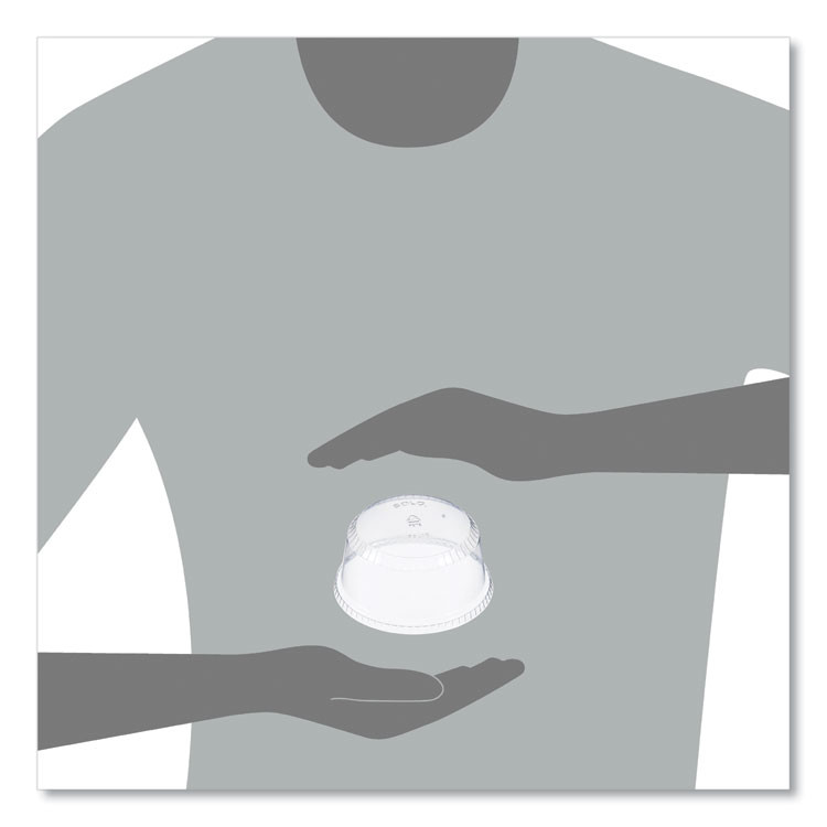 DART SOLO® SDL12 SoloServe PET Sundae Cup Lids, Fits 5.5 oz to 12 oz Sundae Cups, Plastic, Clear, 1,000/Carton