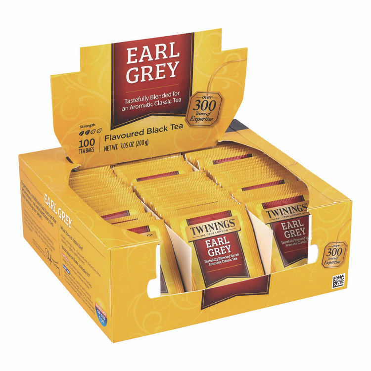 TWININGS NORTH AMERICA INC 22002386 Tea Bags, Earl Grey, Individually Wrapped, 100/Carton