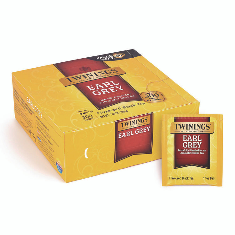 TWININGS NORTH AMERICA INC 22002386 Tea Bags, Earl Grey, Individually Wrapped, 100/Carton