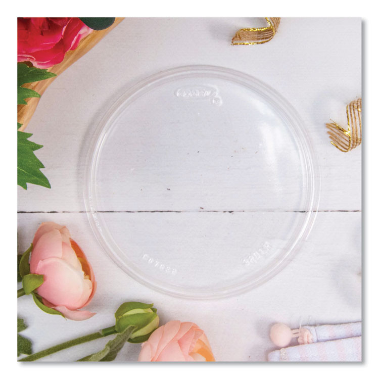 DART SOLO® 32CLR Non-Vented Cup Lids, Fits 32 oz/44 oz Hot Cups, Plastic, Clear, 500/Carton