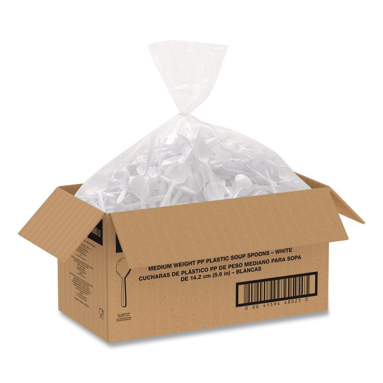 DART SOLO® SU6OW Style Setter Medium Weight Polypropylene Cutlery, Soup Spoon, Plastic, White, 1,000/Carton