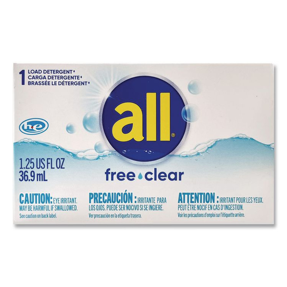VEND-RITE MANUFACTURING CO all® 2979351 Free Clear HE Liquid Laundry Detergent, Unscented, 1.25 oz Vending Box, 100/Carton