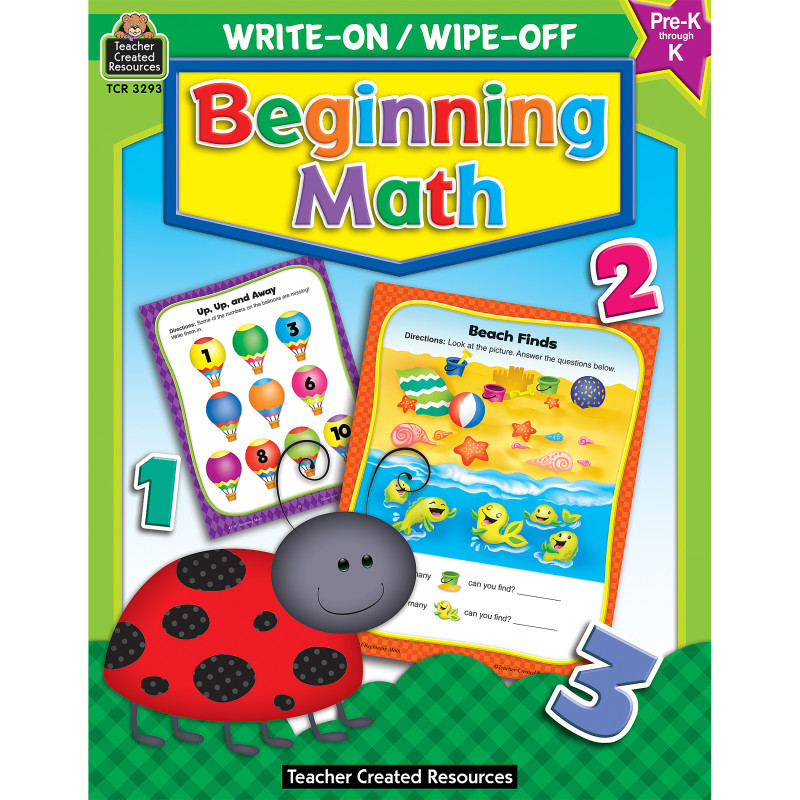 TEACHER CREATED RESOURCES Teacher Created Resources® Beginning Math Write-On Wipe-Off Book, Grade PK-K