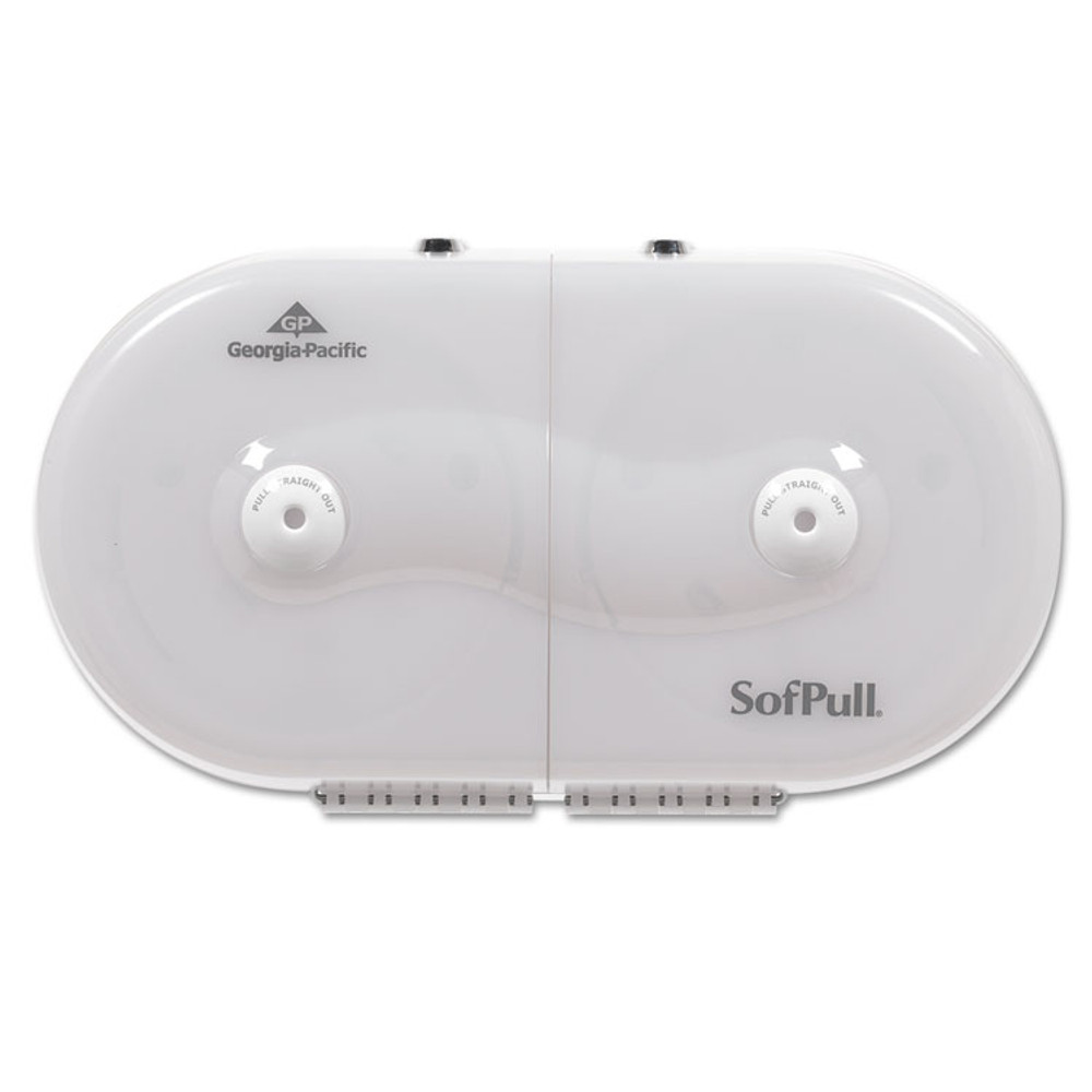 GEORGIA PACIFIC Professional 56518 SofPull Mini Centerpull Twin-Roll Bath Tissue Dispenser, 16.1 x 7 x 9, White