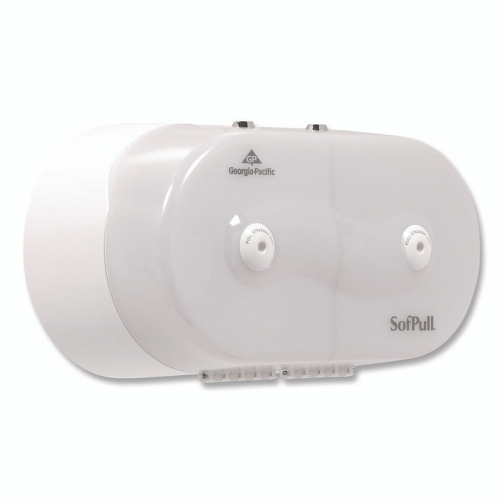 GEORGIA PACIFIC Professional 56518 SofPull Mini Center-Pull Twin-Roll Bath Tissue Dispenser, 16.1 x 7 x 9, White
