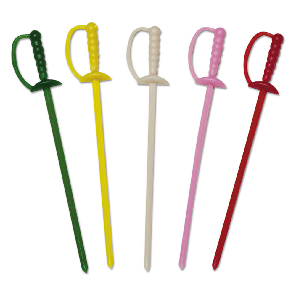 AMERCAREROYAL RP147 Sword Picks, 3.25", Assorted Colors, 10,000/Carton