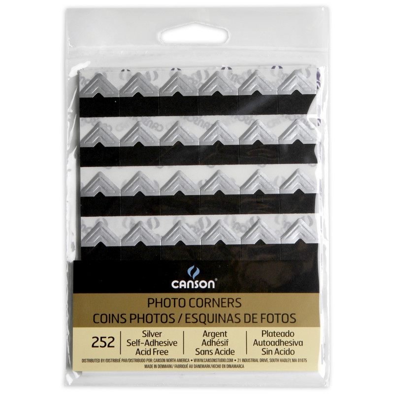 DIXON FINE ART Canson Canson Self-Adhesive Photo Corners, Silver, Set of 252