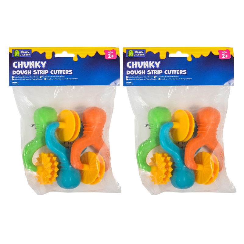 LEARNING ADVANTAGE READY 2 LEARN™ Chunky Dough Strip Cutters, 3 Per Set, 2 Sets