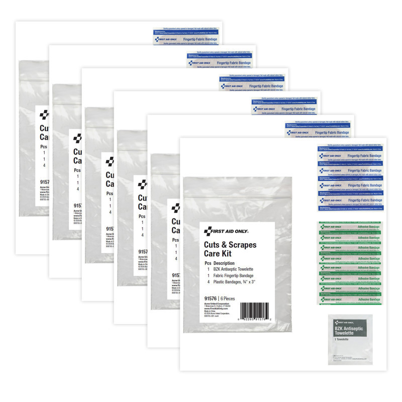 ACME UNITED CORPORATION First Aid Only® Cuts and Scrapes Care Kit, Pack of 6