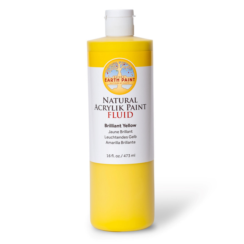 NATURAL EARTH PAINT Natural Earth Paint Natural Fluid Acrylik Paint, 16 oz, Brilliant Yellow