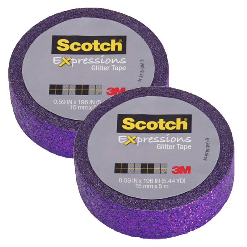 3M COMPANY Scotch® Expressions Glitter Tape, .59" x 196", Bright Violet, Pack of 2