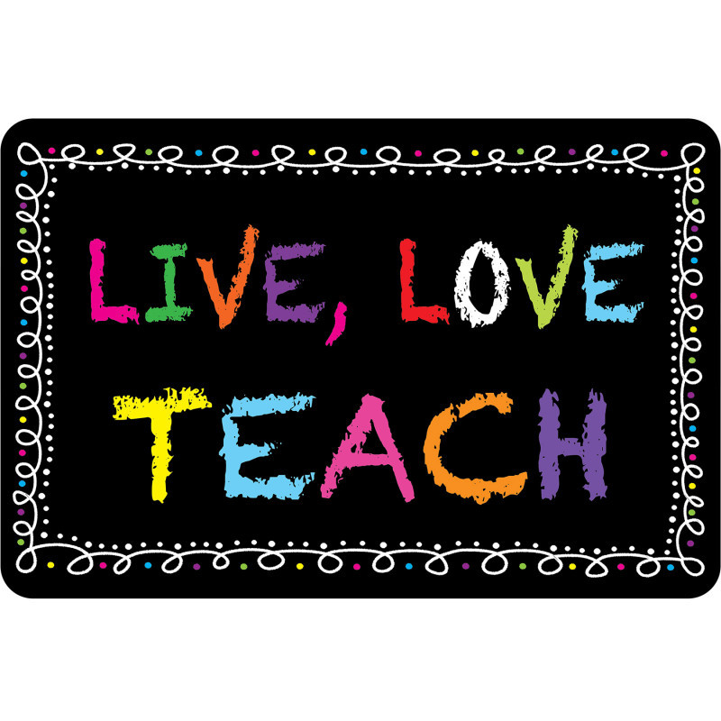 ASHLEY PRODUCTIONS Ashley Productions® The Original Fun Mat®, Computer Mouse Pad, 11.75x8 in, Teacher Inspiration, Live Love Teach, Chalkloop Pattern