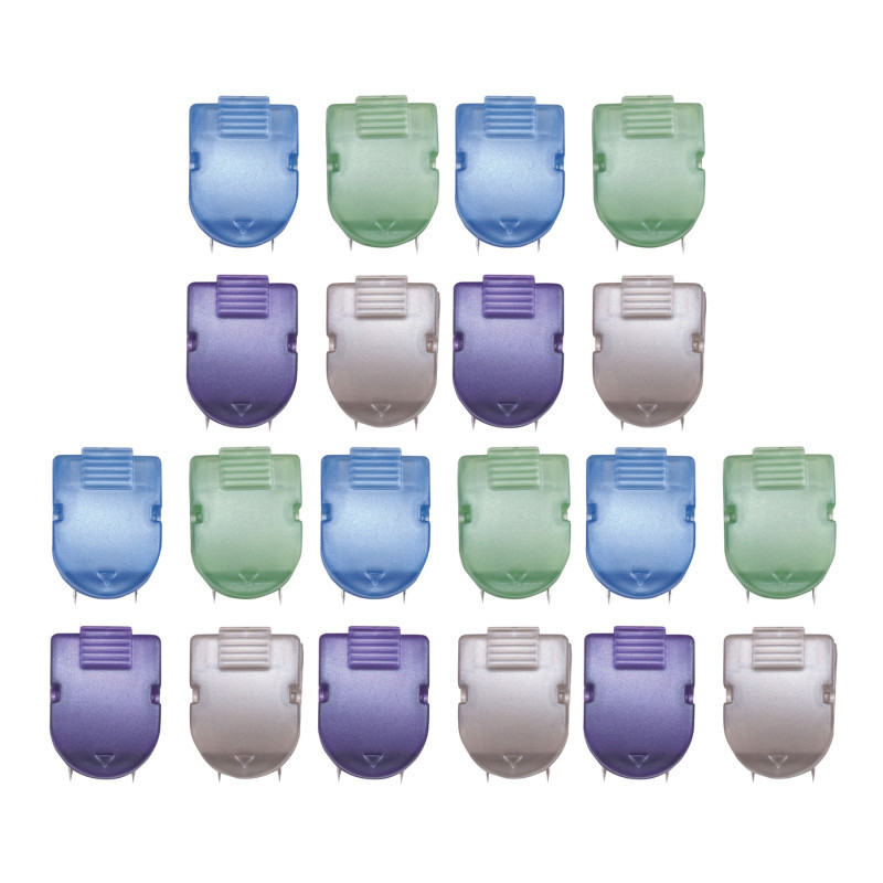 ADVANTUS Advantus® Wall Clips For Fabric Panels, Metallic Colors, 40 Sheet Capacity, Pack of 20