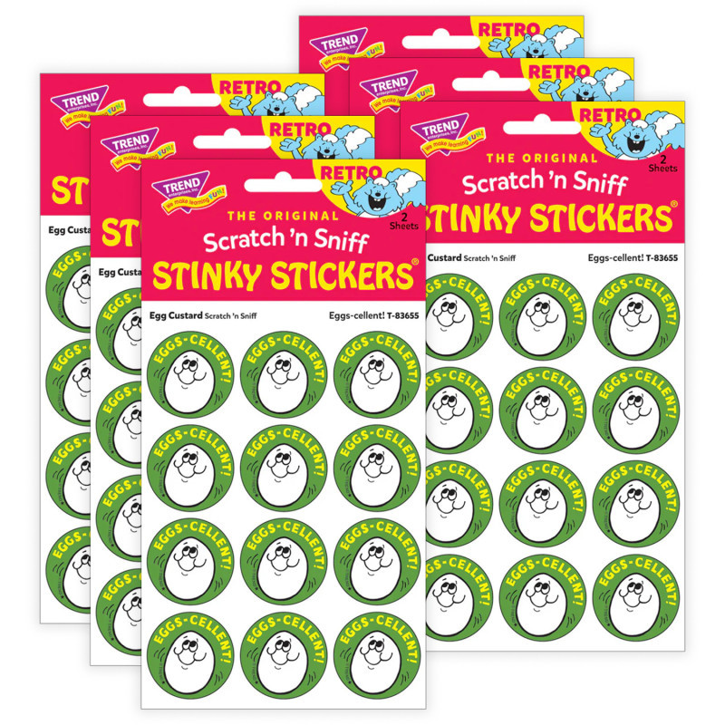 TREND ENTERPRISES INC. TREND Eggs-cellent!/ Egg Custard Scent Stickers, 24 Per Pack, 6 Packs
