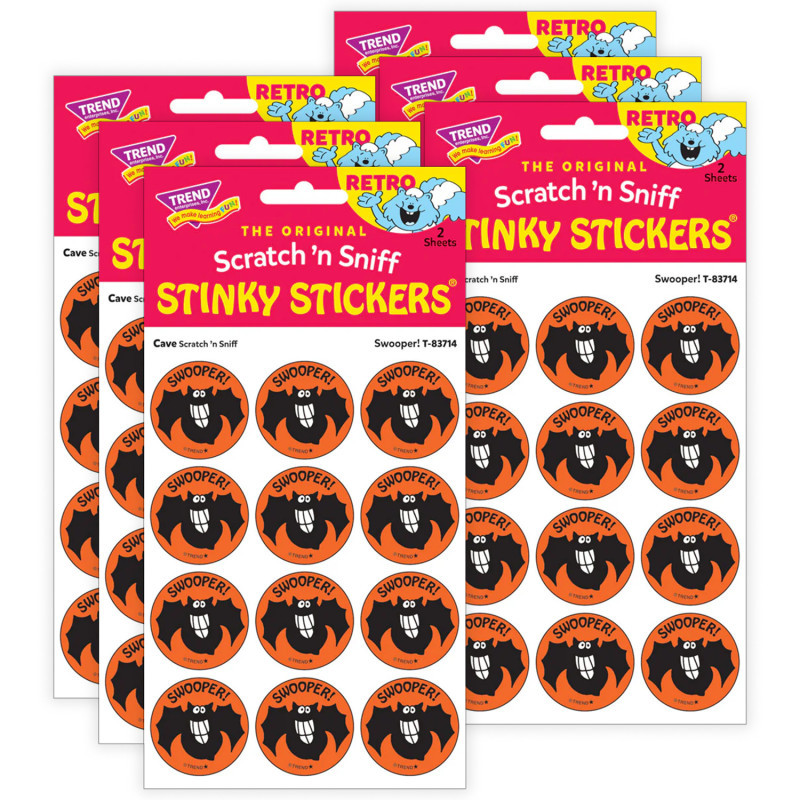 TREND ENTERPRISES INC. TREND Swooper!/ Cave Scent Stickers, 24 Per Pack, 6 Packs