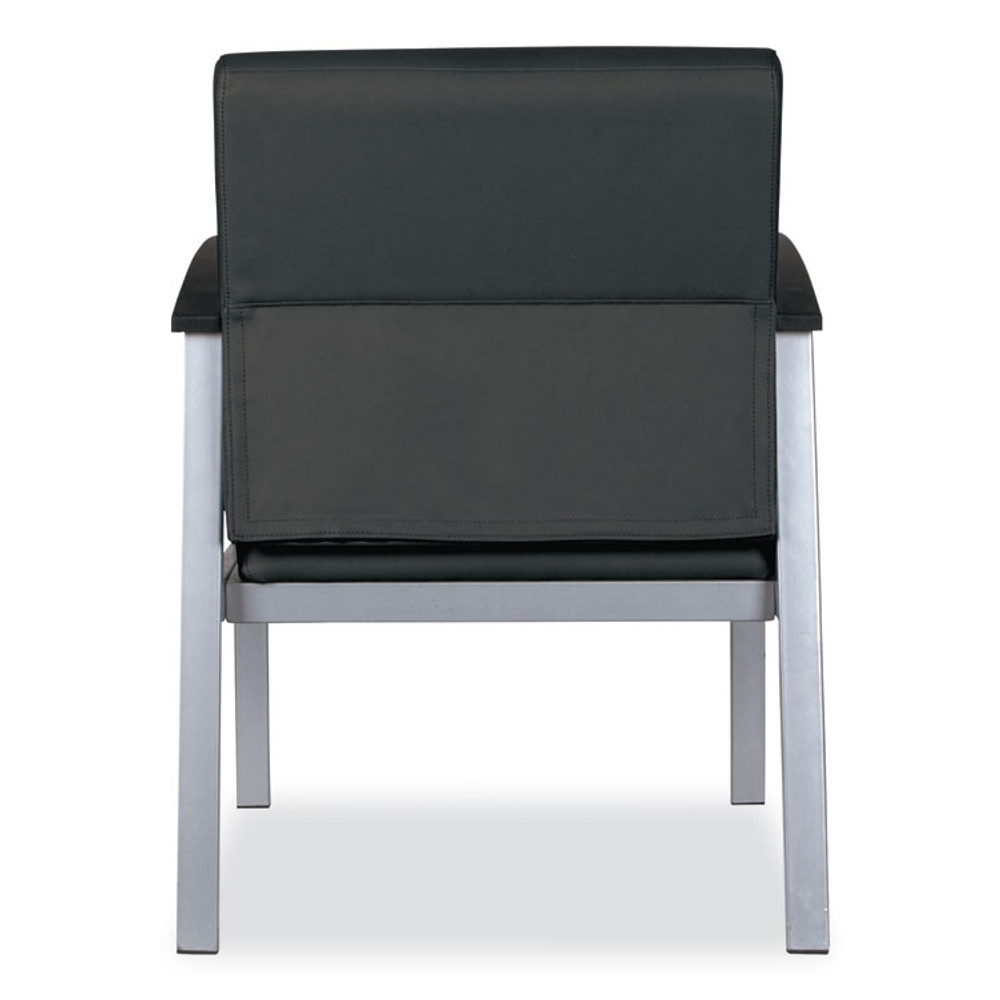 ALERA ML2319 Alera metaLounge Series Mid-Back Guest Chair, 24.6" x 26.96" x 33.46", Black Seat, Black Back, Silver Base