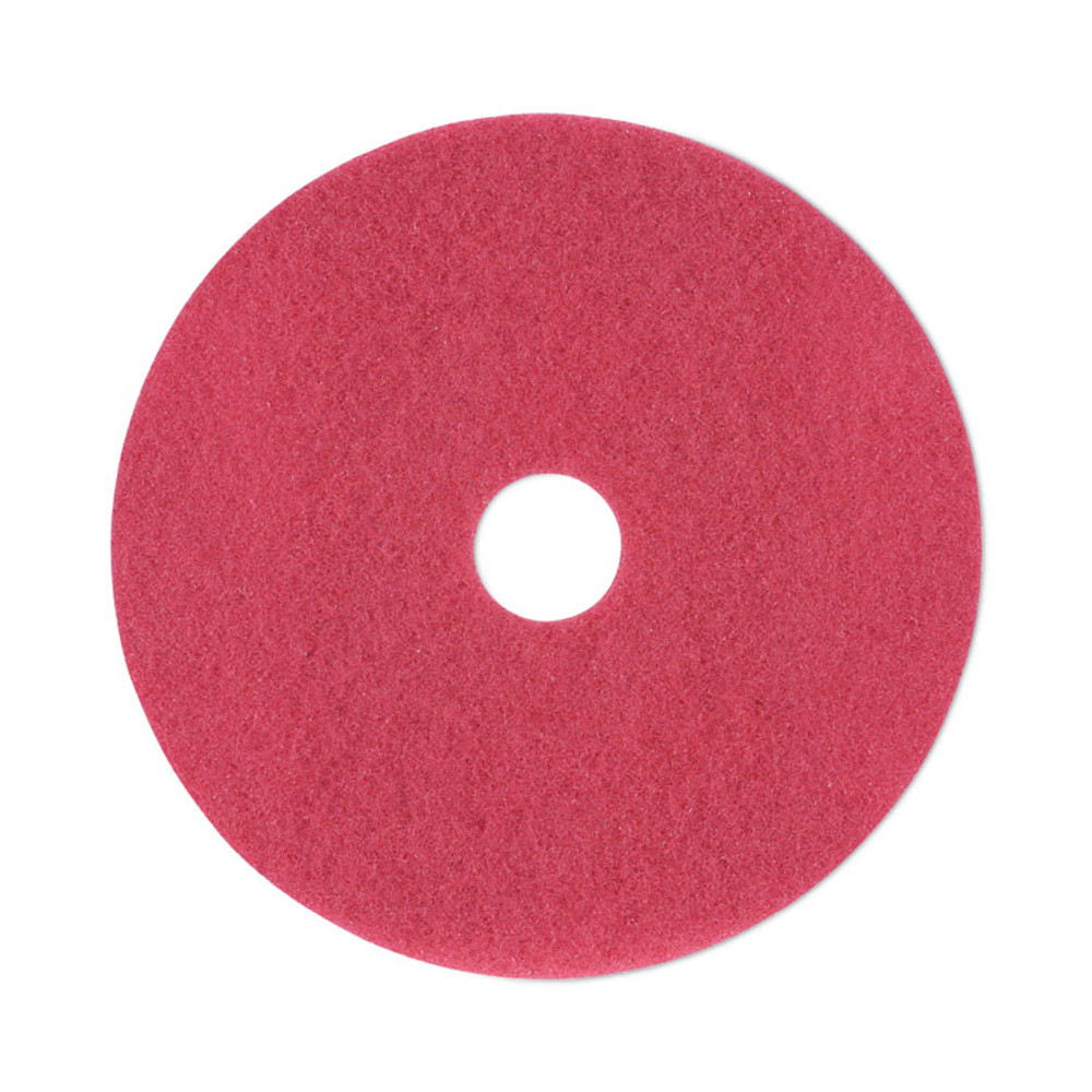 BOARDWALK 4019RED Buffing Floor Pads, 19" Diameter, Red, 5/Carton