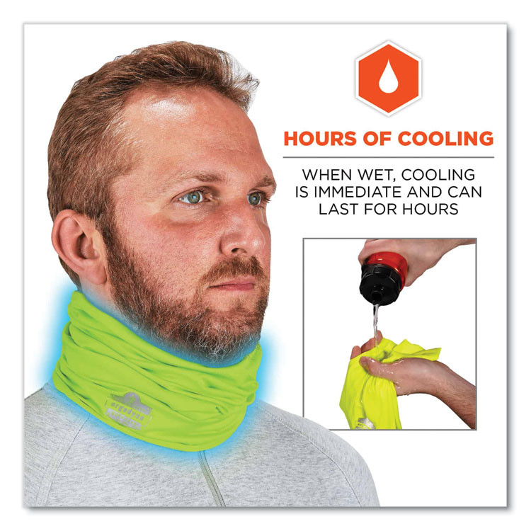TENACIOUS HOLDINGS, INC. ergodyne® 42127 Chill-Its 6487 Cooling Performance Knit Multi-Band, Polyester/Spandex, One Size Fits Most, Hi-Vis Lime