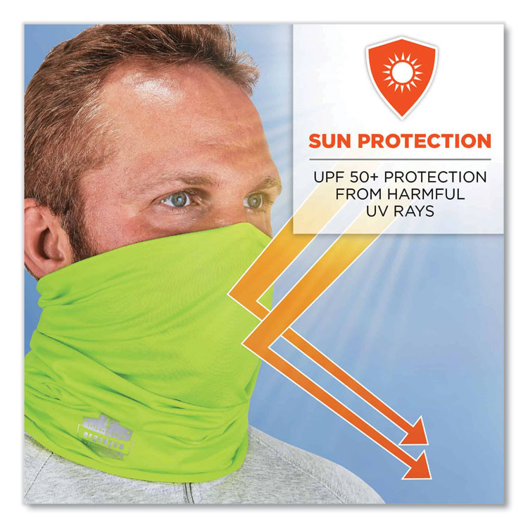 TENACIOUS HOLDINGS, INC. ergodyne® 42127 Chill-Its 6487 Cooling Performance Knit Multi-Band, Polyester/Spandex, One Size Fits Most, Hi-Vis Lime