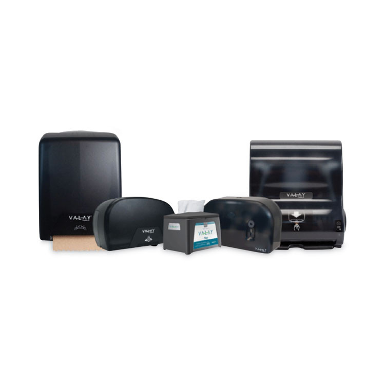 MORCON Tissue VT1003 Valay Plastic Mini Jumbo Bath Tissue Dispenser, Two Rolls, 9.75 x 15.87 x 5.25, Black