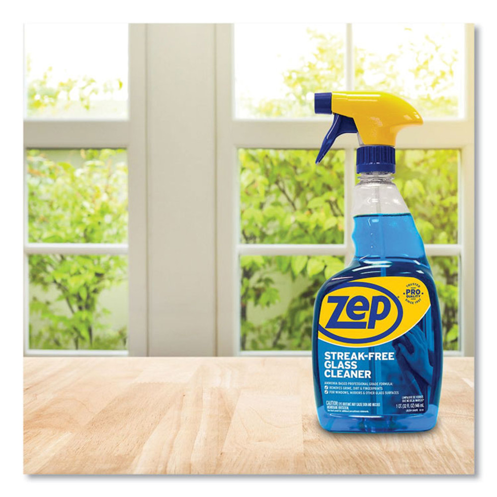 ZEP INC. Commercial® ZU112032EA Streak-Free Glass Cleaner, Pleasant Scent, 32 oz Spray Bottle