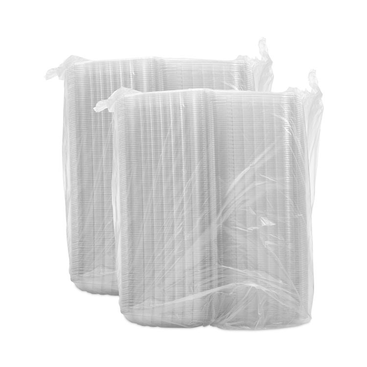 DART C95PST3 ClearSeal Hinged-Lid Plastic Containers, 3 Compartments, 9.4 x 8.9 x 3, Plastic, 100/Bag, 2 Bags/Carton