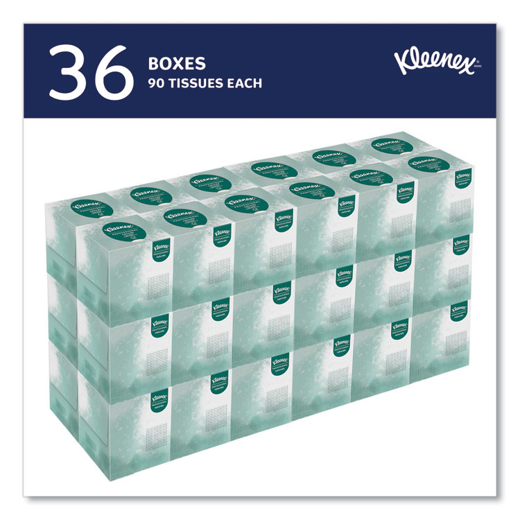 KIMBERLY-CLARK PROFESSIONAL Kleenex® 21272 Naturals Facial Tissue for Business, BOUTIQUE POP-UP Box, 2-Ply, White, 90 Sheets/Box, 36 Boxes/Carton