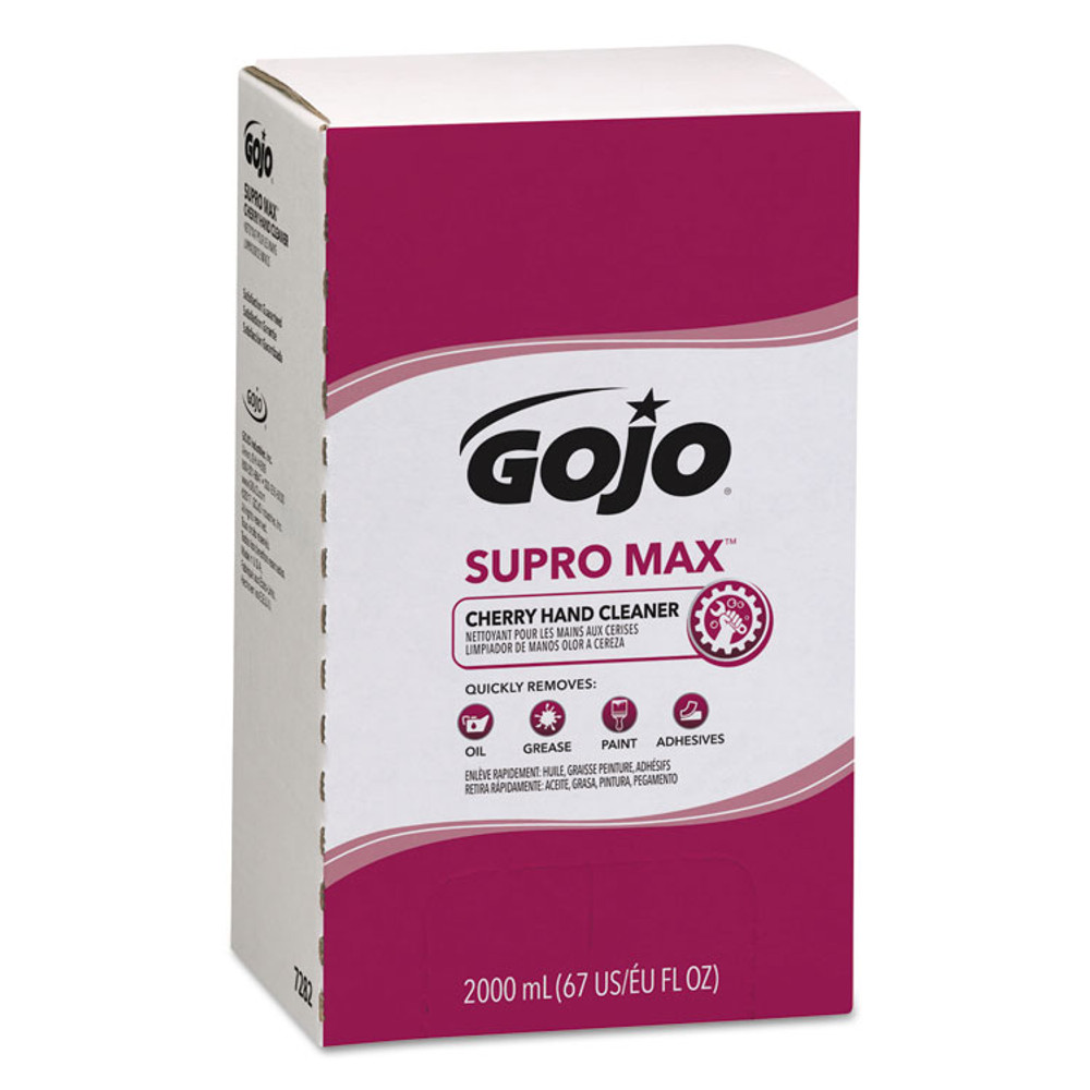 GO-JO INDUSTRIES GOJO® 7282-04 SUPRO MAX Heavy Duty Hand Cleaner, Refill for GOJO PRO TDX 2000 Dispenser, Cherry Fragrance, 2,000 mL, 4/Carton