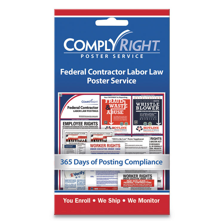 TFP DATA SYSTEMS ComplyRight® 098435 Labor Law Poster Service, "Federal Contractor Labor Law", 4 x 7