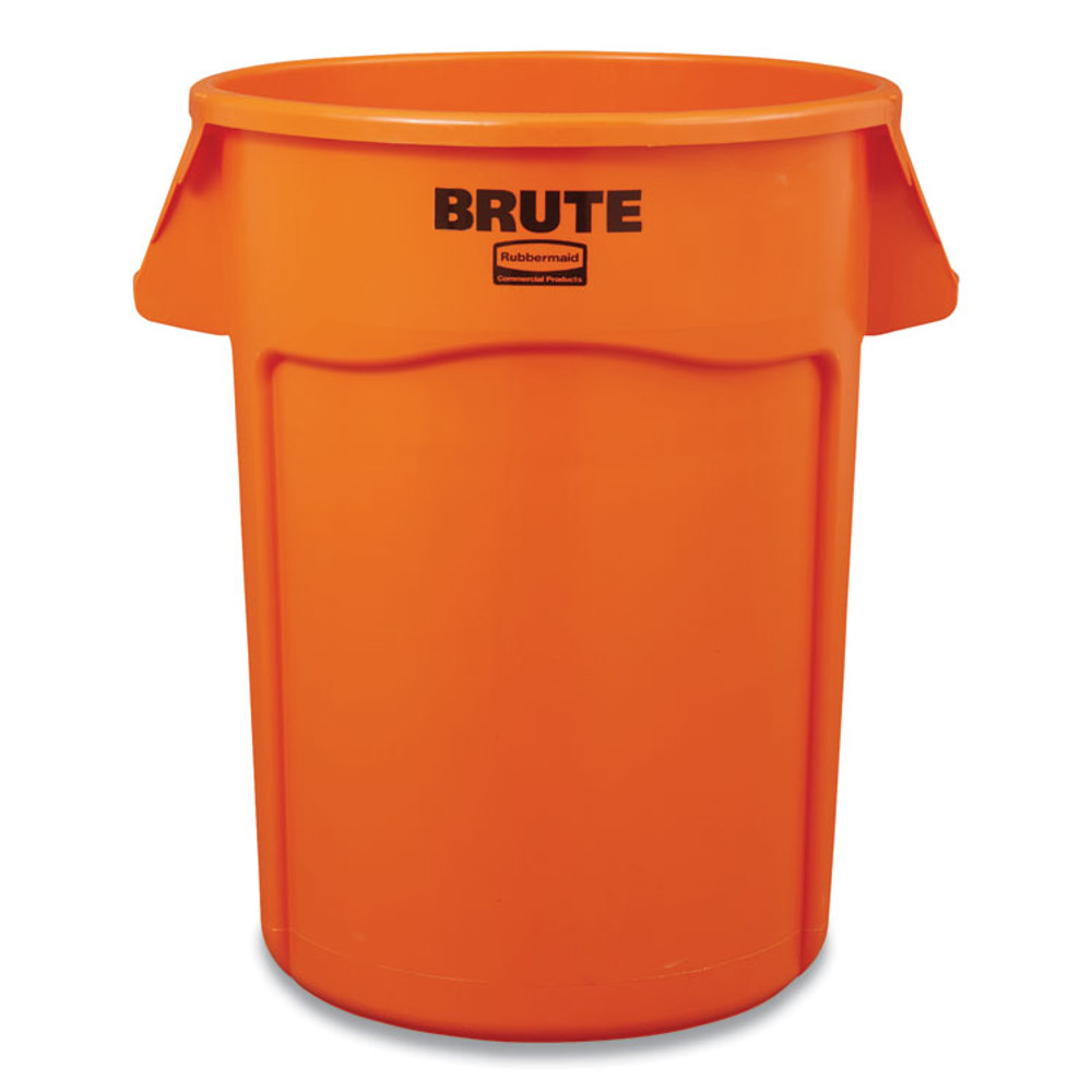 RUBBERMAID COMMERCIAL PROD. 2119307 Brute Round Container, 44 gal, Plastic, Orange