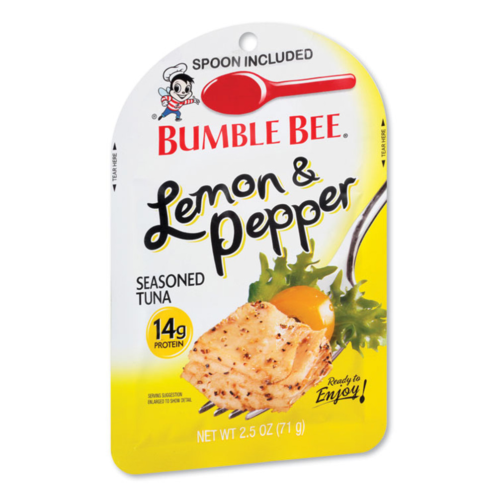 BUMBLE BEE FOODS, LLC KAR24064 Ready to Enjoy Seasoned Tuna, Lemon and Pepper, 2.5 oz Pouch, 12/Carton