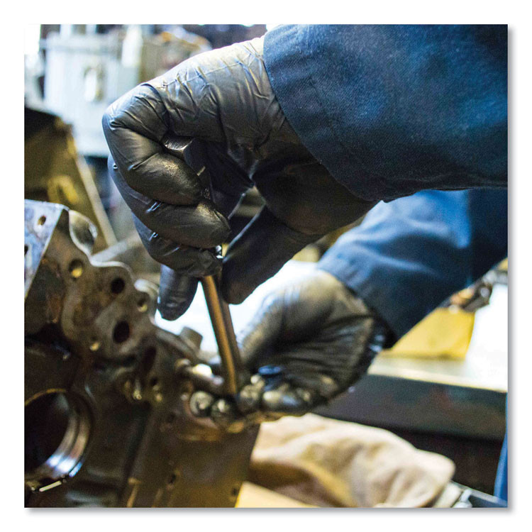 AMMEX CORPORATION X3® by BX348100 Industrial Nitrile Gloves, Powder-Free, X-Large, 3 mil Thick, 9.5" Long, Black, 100/Box, 10 Boxes/Carton