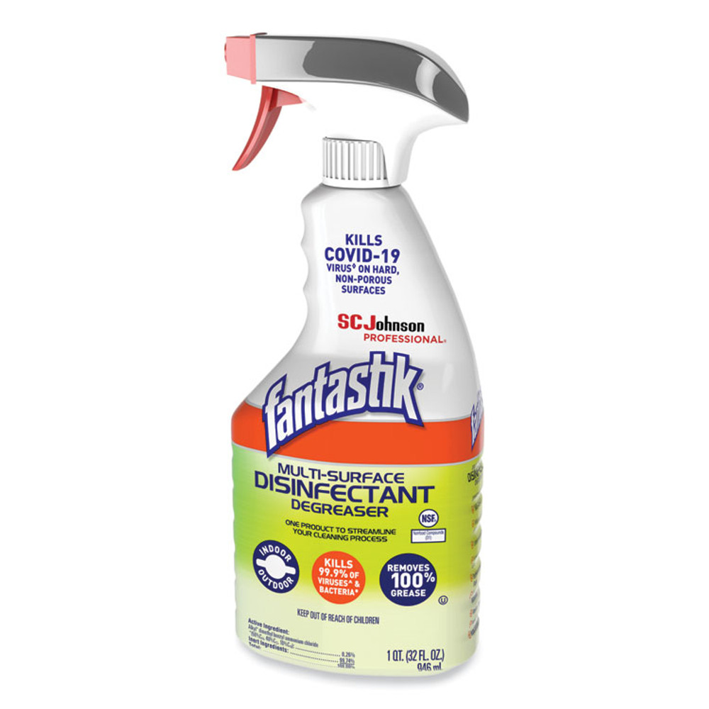 SC JOHNSON Fantastik® 311836EA Multi-Surface Disinfectant Degreaser, Herbal, 32 oz Spray Bottle